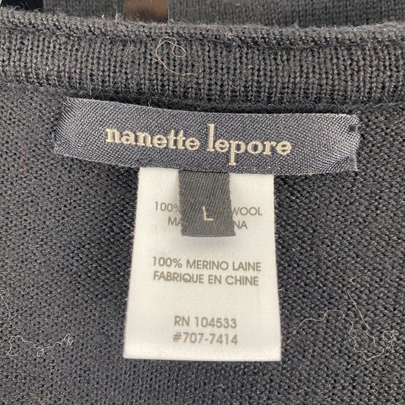 VTG Large Boho Fairy Babydoll Preppy Black Feather Embellished Merino Wool Dress - Picture 2 of 10